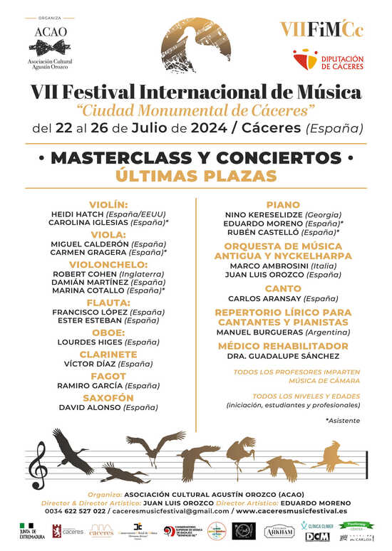 Conciertos Festival de Música Ciudad Monumental de Cáceres 2024