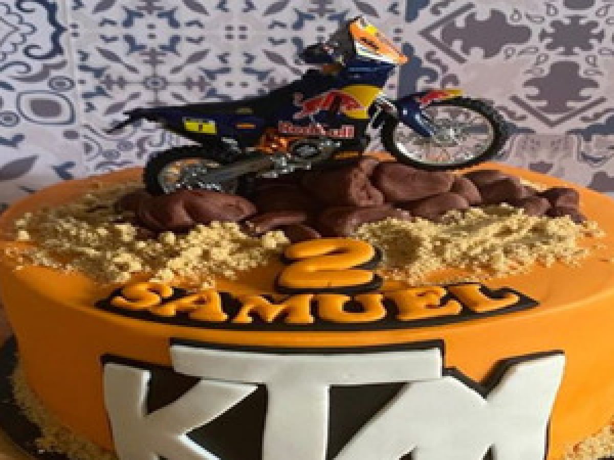 Bike Theme Cake with KTM by Creme Castle