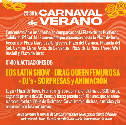 Ven a disfrutar del Carnava de Verano - Malpartida de Cäceres